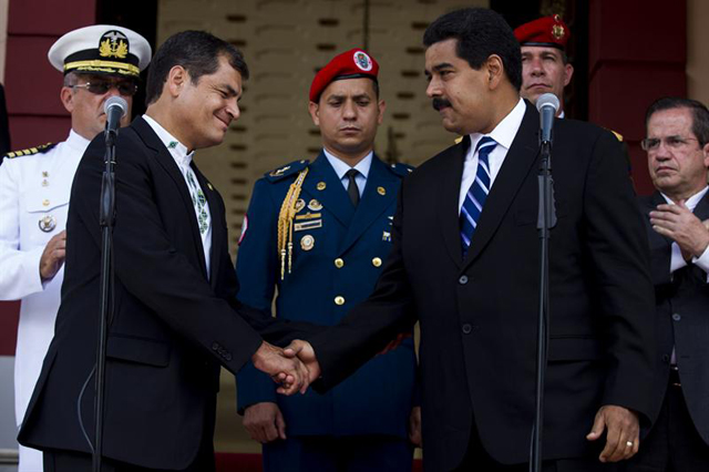 Maduro y Correa señalan la creación de una zona económica ente Mercosur y Alba