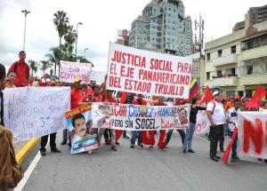 Así protestan los oficialistas por los alcaldes escogidos a dedo en Trujillo (Foto)