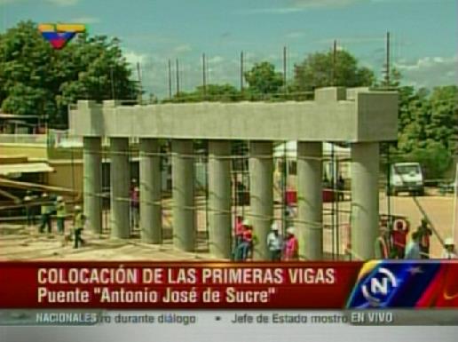 Colocan las primeras vigas del puente Antonio José de Sucre en Zulia