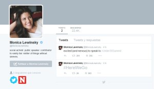 La polémica Monica Lewinsky se estrena en Twitter