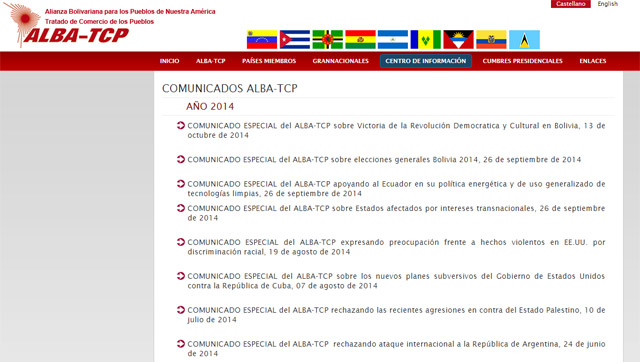 ¡Más chimbos!… página oficial del Alba no publica comunicado en favor de Maduro