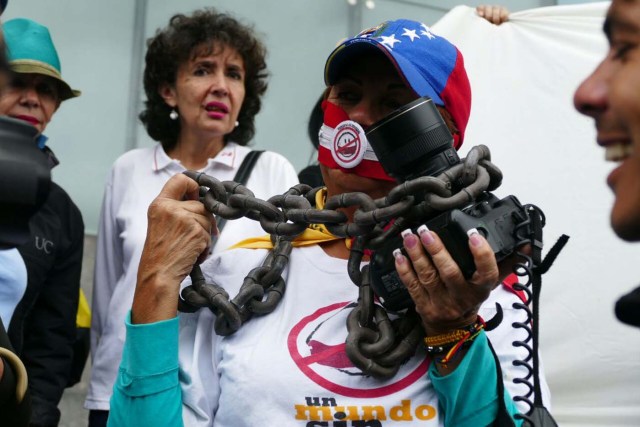 Periodistas protestan en Caracas  (Foto archivo)
