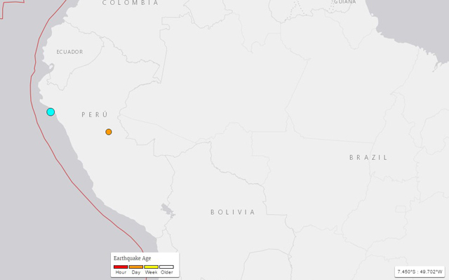 Sismo de magnitud 5.3 sacude la costa norte de Perú