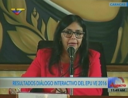 Delcy Rodríguez dice que la mayoría de los países apoyan el modelo de DDHH de Venezuela