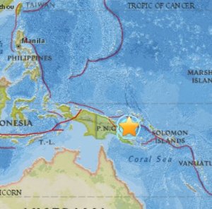 Terremoto de magnitud 6,5 sacude el noreste de Papúa Nueva Guinea