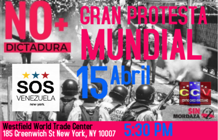 Venezolanos protestarán en Nueva York este #15Abr