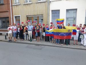 Venezolanos protestan en Bélgica por presencia de chavistas en Parlamento Europeo (foto y video)
