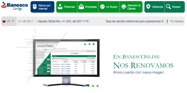 Portal web de Banesco
