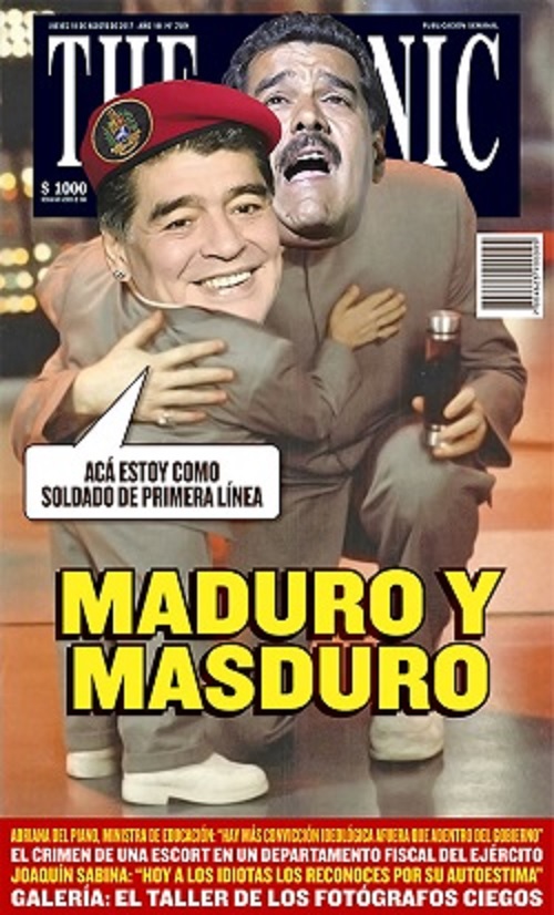 The Clinic le dedica su portada a Maradona y a Maduro (Imagen)