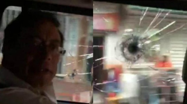 Atacan vehículo del candidato presidencial de Colombia Gustavo Petro