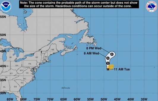 La tormenta Debby avanzar veloz por aguas frías del Atlántico Norte