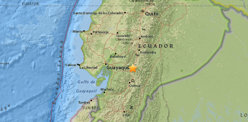 Se registra un sismo de magnitud 6,5 en Ecuador