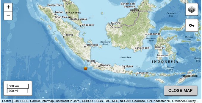 Sismo de magnitud 6,8 sacude Indonesia