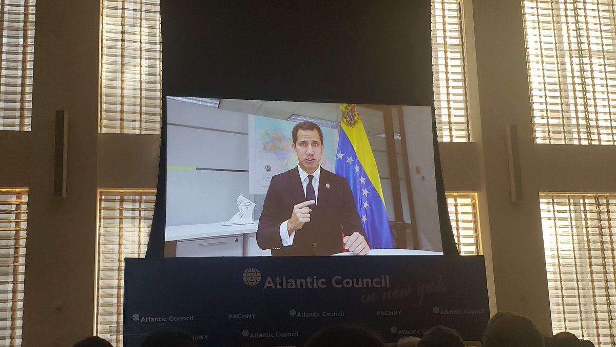 Guaidó participó por videoconferencia en el Atlantic Council en Nueva York (FOTOS)