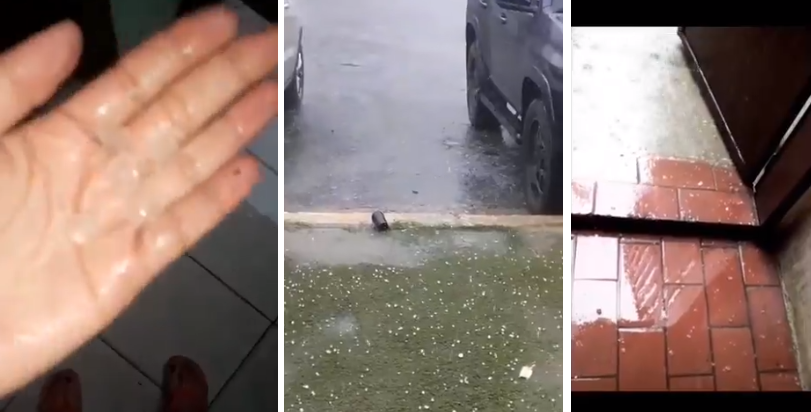 EN VIDEO: La inesperada lluvia de granizo causó curiosidad en los caraqueños