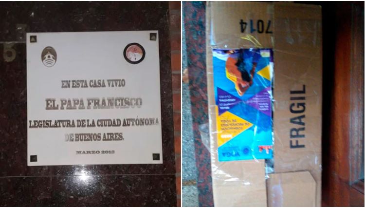 Hallaron una bomba falsa en la puerta de la casa familiar del papa Francisco en Argentina (Fotos)