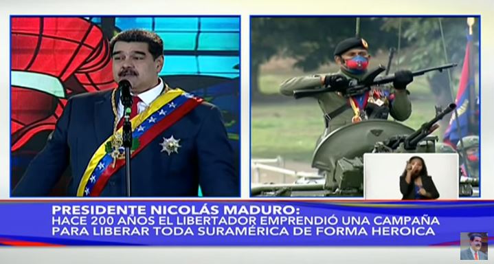 Maduro se escondió de la lluvia en Miraflores y no fue al desfile en Carabobo