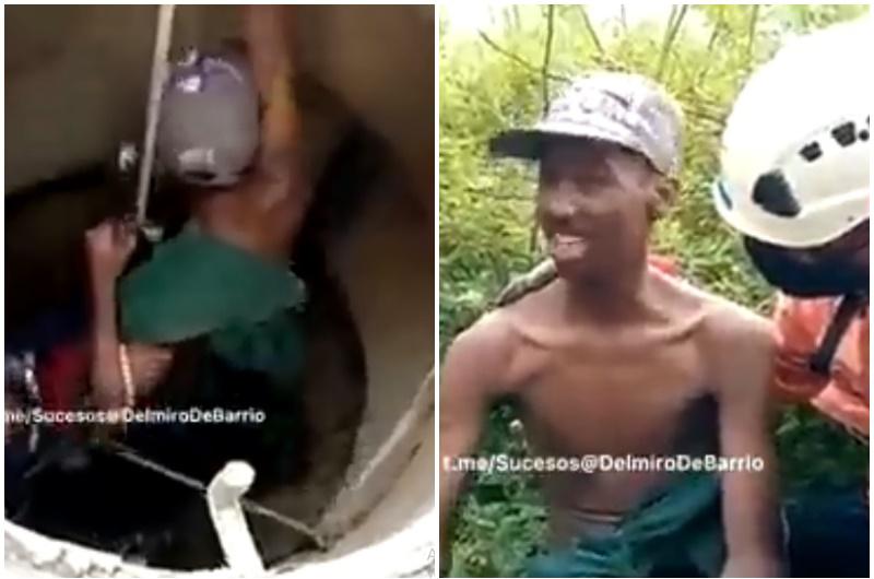 Rescataron a joven invidente que cayó varios metros en una alcantarilla en Miranda (VIDEOS)