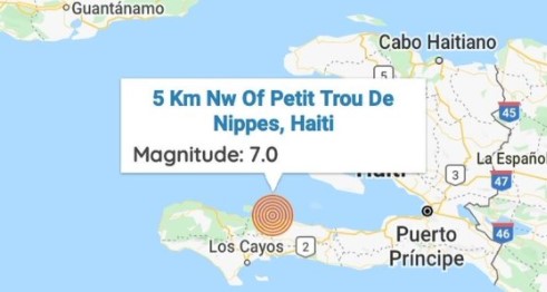 Se registra un sismo de magnitud 7,2 cerca de la costa de Haití