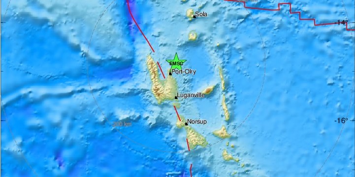 Alerta de tsunami tras sismo de intensidad 6,8 en costas de Vanuatu