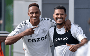Salomón Rondón comienza entrenamientos con su nuevo compañero Yerry Mina en el Everton