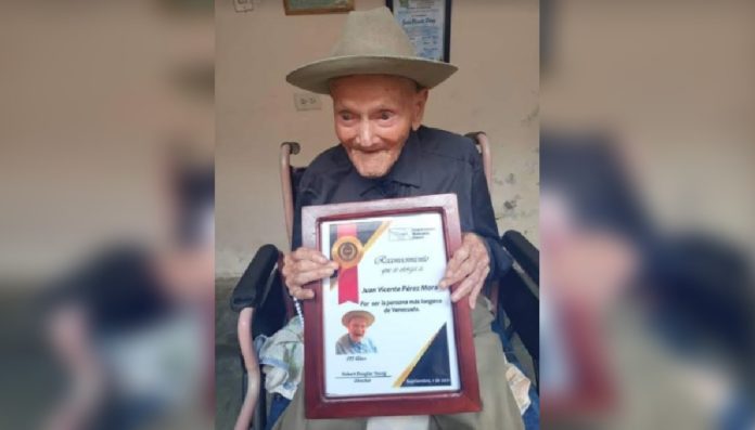 Tachirense Juan Vicente Pérez, es el tercer hombre más viejo del mundo
