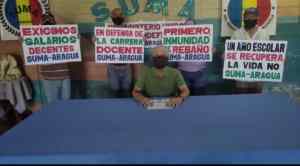 Docentes aragüeños exigen cumplimiento del contrato colectivo (FOTOS)