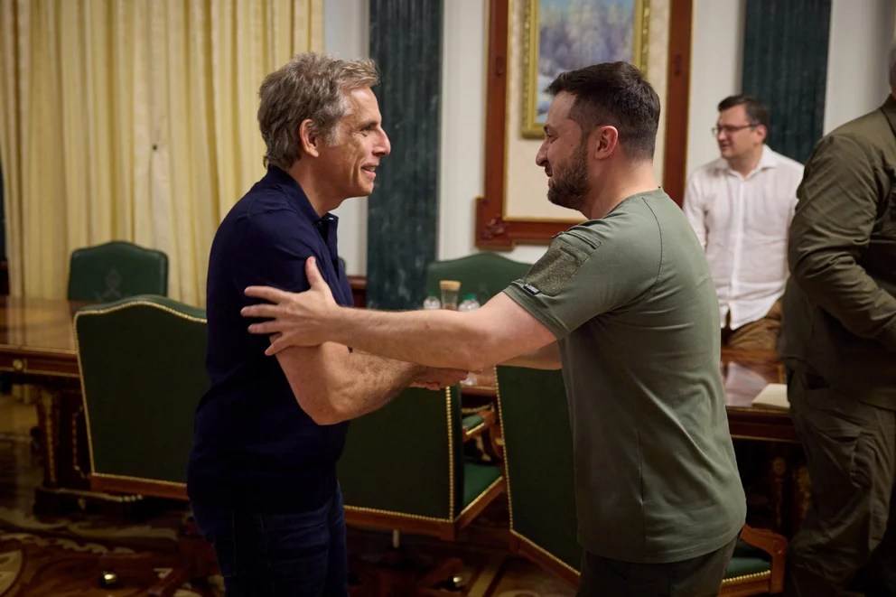 “Eres mi héroe”: Ben Stiller se reunió con Volodimir Zelensky en Kiev (VIDEO)