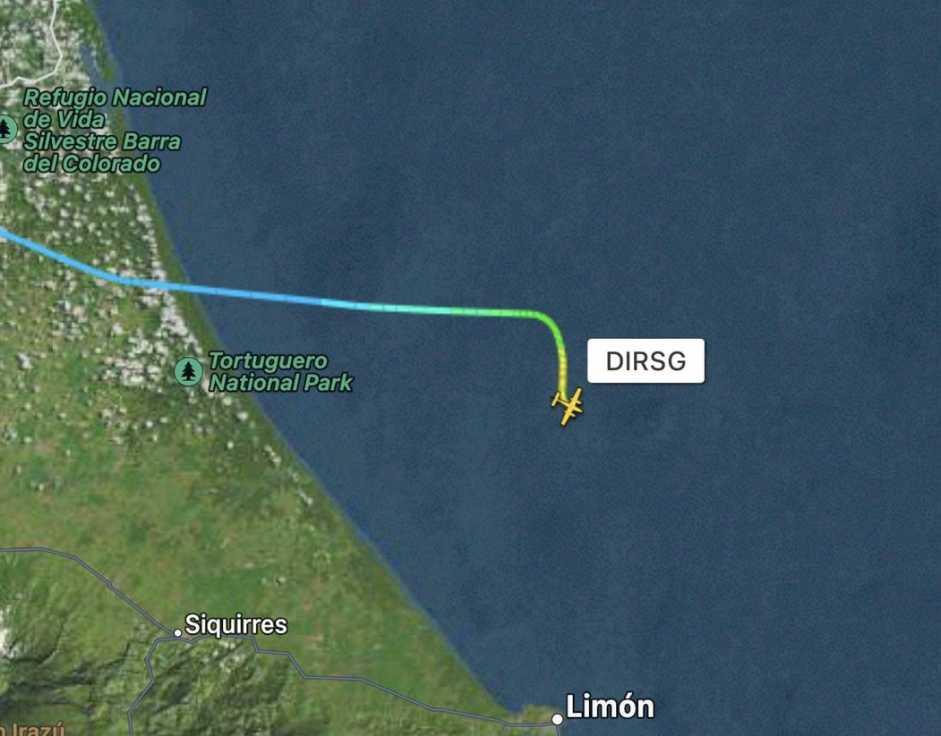 Un avión privado con cinco alemanes desapareció en el Mar Caribe cerca de Costa Rica
