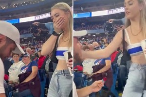 La propuesta más fatídica de la historia: Mujer reaccionó al recibir insólito anillo en juego de la MLB (VIDEO)