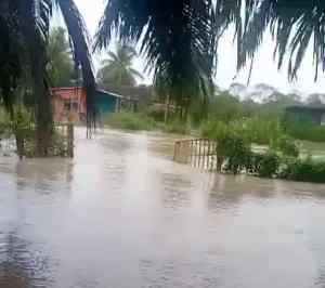 Entrada al pueblo de Santa Inés en Barinas amaneció bajo el agua este #31Jul