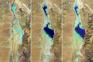 ¿Canoas en el sitio más seco de EEUU?, un lago resurge en el Valle de la Muerte de California
