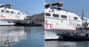 VIDEO: impacto de un remolcador causado por la ignorancia destrozó casco de un ferry en Margarita