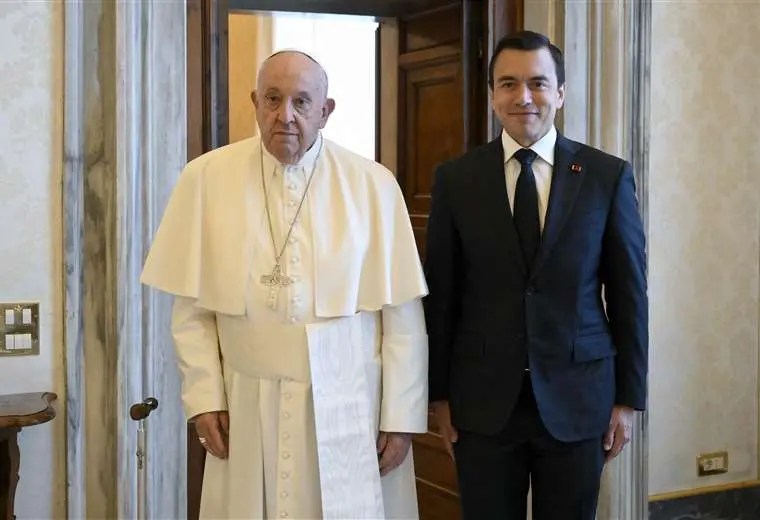 El papa Francisco recibió a Daniel Noboa en el Vaticano