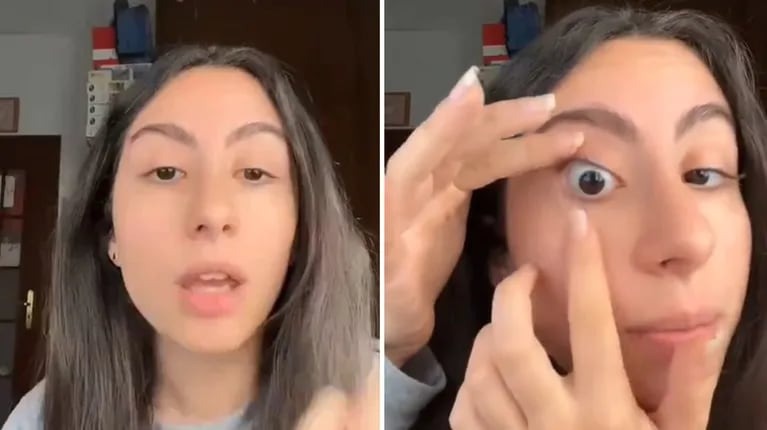 VIDEO: Una joven mostró que tiene tres ojos e impresionó a todos en las redes